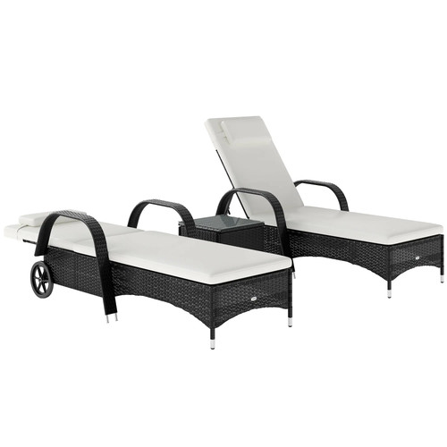 Seater rattan sun lounger - seater,