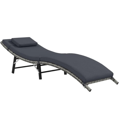 Folding rattan sun lounger - sun,