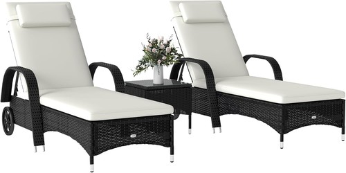 Rattan sun lounger - sun, 2
