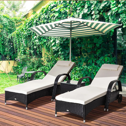 Rattan sun lounger side - sun,