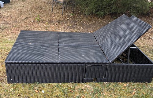 Black rattan double garden sun - black,