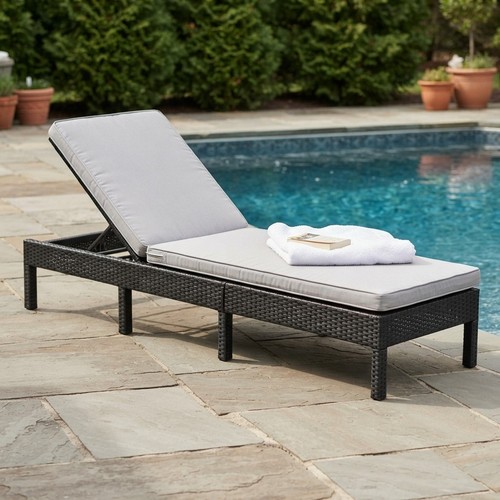 Rattan sun lounger garden - lounger, day