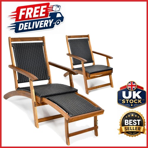 Folding rattan sun lounger - rattan,