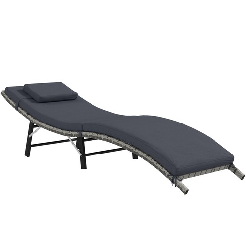 Rattan folding sun lounger - sun,
