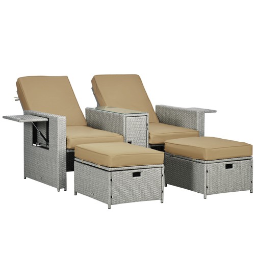 Outsunny 5pc rattan sun - outsunny,