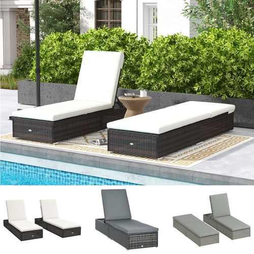 Garden rattan recliner lounger - rattan,