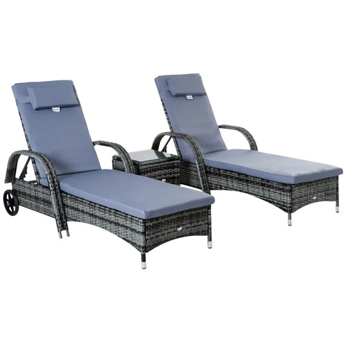 Rattan sun lounger set - sun,