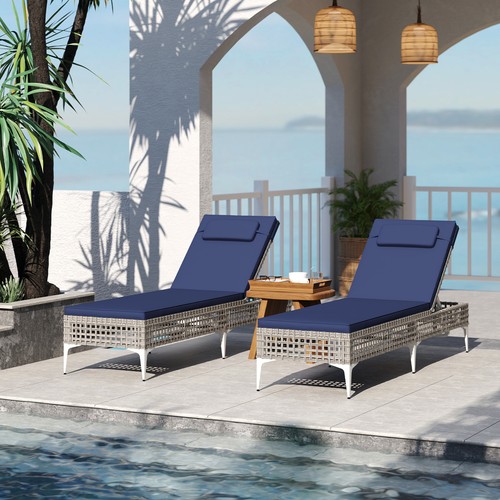 Rattan sun lounger level - sun, 6-level