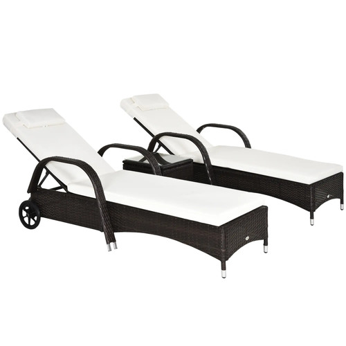 Rattan sun loungers set 2 - sun,
