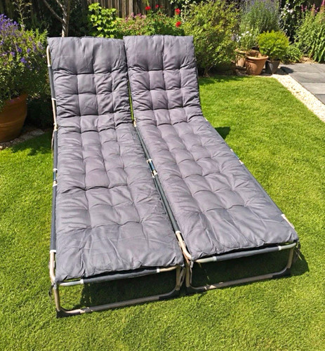 Two sun lounger cushioned - two,