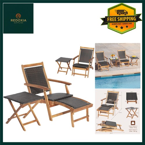 Folding rattan sun - sun, lounger