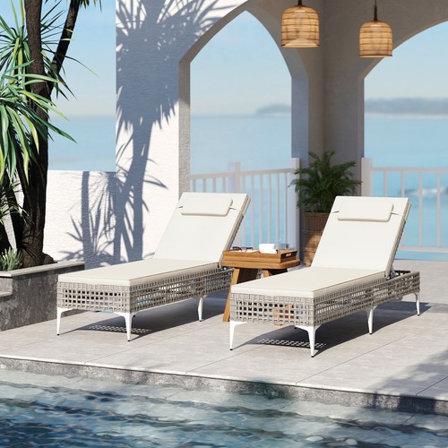 Rattan sun lounger - sun,