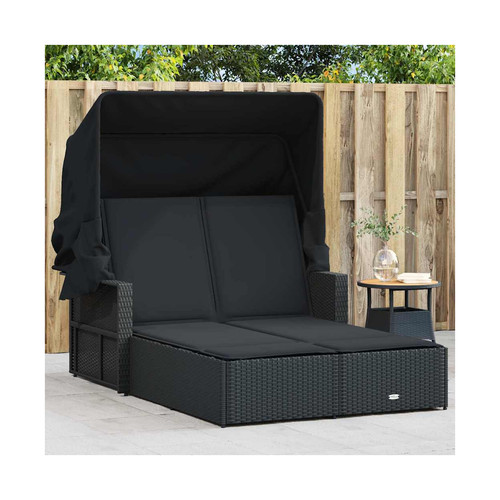 Double sun lounger black - double,